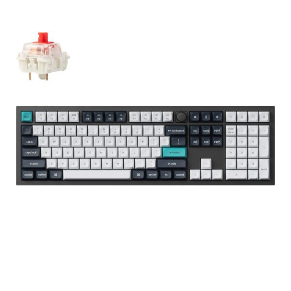 Q6M-M1 Keychron-Q6-Max-QMK-VIA-Wireless-Mechanical-Keyboard-Red-Switches wr 01a Keychron Q6 Max 100% Full Assembled Knob Red Switch Hot-Swap Gateron Jupiter RGB Wireless Keyboard - Black