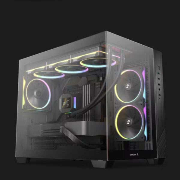 R-CG330-BKNGM3-G DEEPCOOL CHASSIS CG330 5F MATX ARGB BK wr 02 Deepcool CG330 3F Panoramic Dual-Chamber Micro-ATX Gaming Chassis - Black
