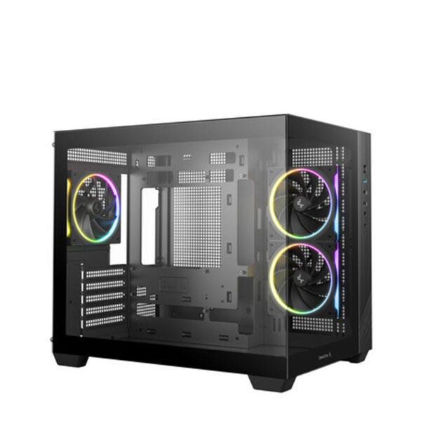 R-CG330-BKNGM3-G DEEPCOOL CHASSIS CG330 5F MATX ARGB BK wr 12 Deepcool CG330 3F Panoramic Dual-Chamber Micro-ATX Gaming Chassis - Black
