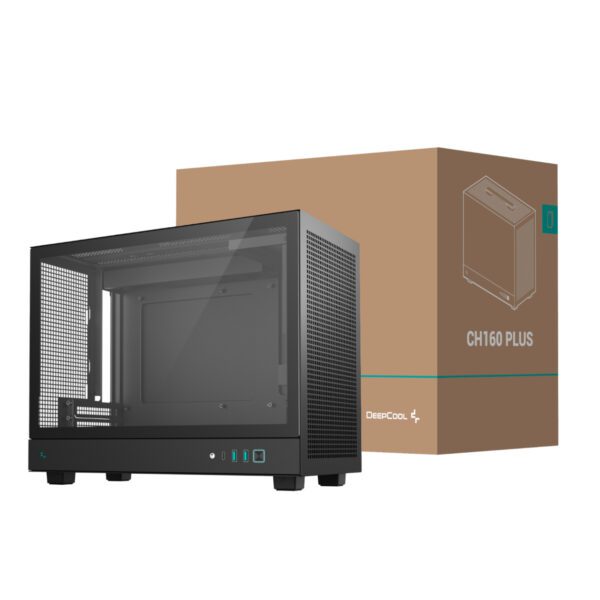 R-CH160-BKNGM0-G DeepCool-CH160-PLUS-Micro-ATX-Chassis-Black wr 01a DeepCool CH160 PLUS Micro-ATX Chassis - Black