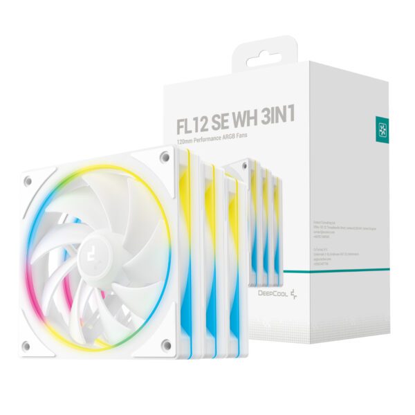 R-FL12SE-WHAPN3-G DeepCool-FL12-3-in-1-ARGB-120mm-Fan-3-Pack-White wr 01a DeepCool FL12 SE 3-in-1 ARGB 120mm Fan 3 Pack - White