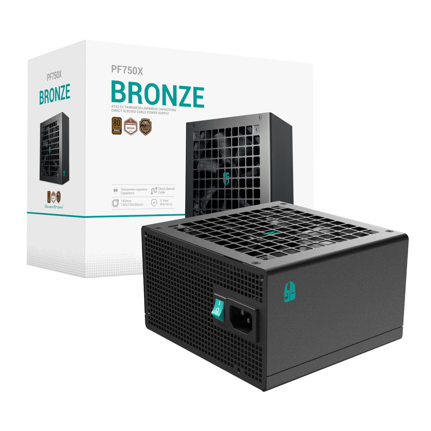 R-PF750X-HD0B-JGEU DeepCool PF750-X 750W 80 PLUS Bronze Non wr 01 DeepCool PF750-X 750W 80 PLUS Bronze Non-Modular Power Supply