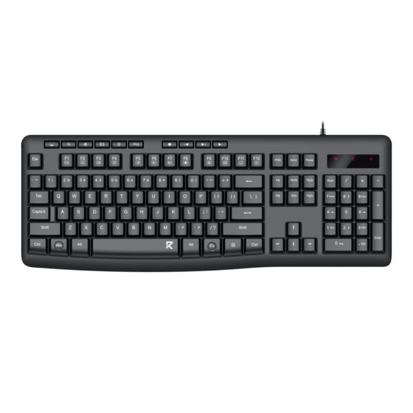 RD-BK-7366 Redragon-BK-7366-Full-size-Ergonomic-Membrane-Office-Keyboard-Black wr 01a Redragon BK-7366 Full-size Ergonomic Wired Membrane Office Keyboard - Black