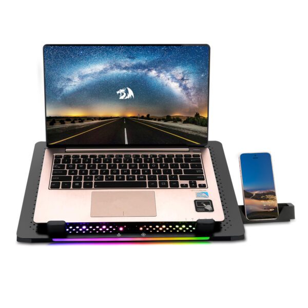 REDRAGON Dual USB 5 Fan RGB Gaming Notebook Stand