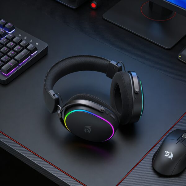 RD-H831 Redragon FURY WRS Over-Ear Wireless Gami wr 07 Redragon FURY WRS Over-Ear Wireless Gaming Headset - Black