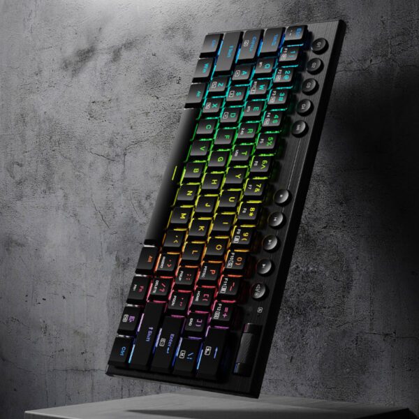 RD-K632RGB-PRO wr 06 REDRAGON Horus Mini Pro 61Key Wireless Bluetooth Red Switch RGB Low Profile Gaming Mechanical Keyboard - Black