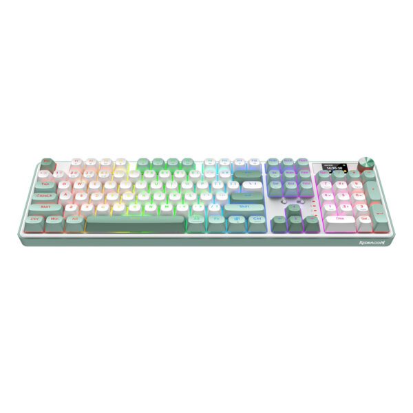 Redragon WYVERN K761 Pro Full-size RGB Wireless Mechanical Gaming Keyboard - White/Green