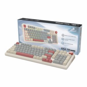 RD-K768WGR-WL Redragon EISA 100 Retro RGB Wireless Mec wr 01 Redragon EISA 100 Retro RGB Wireless Mechanical Keyboard - Cream/Grey