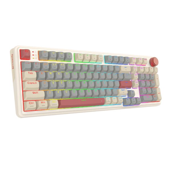 Redragon EISA 100 Retro RGB Wireless Mechanical Keyboard - Cream/Grey