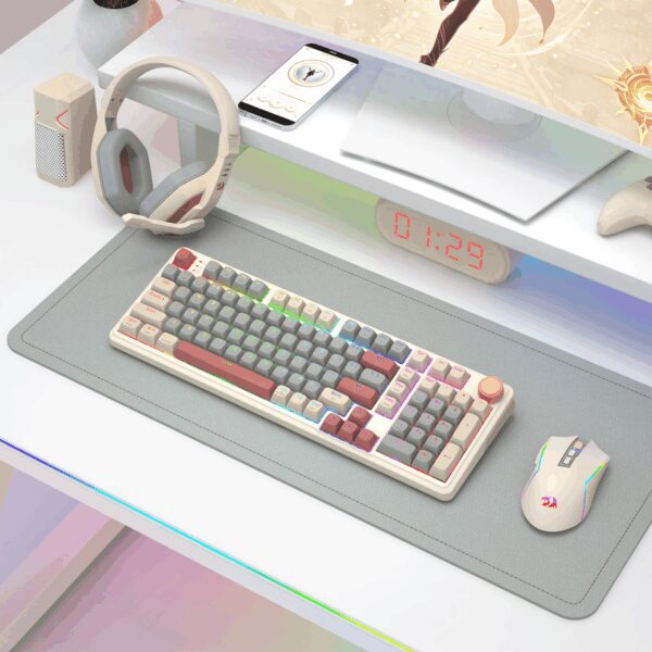 Redragon EISA 100 Retro RGB Wireless Mechanical Keyboard - Cream/Grey
