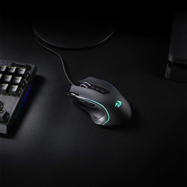 RD-M612-RGB wr 02-1 REDRAGON PREDATOR 4000DPI RGB Ergo Gaming Mouse - Black