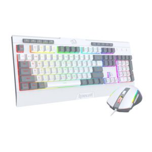 RD-S151W Redragon-S151-Wired-RGB-Gaming-Kbrd-Mse-Combo-Wht-Gry wr02 Redragon S151 Wired RGB Gaming Keyboard and Mouse Combo - White and Grey
