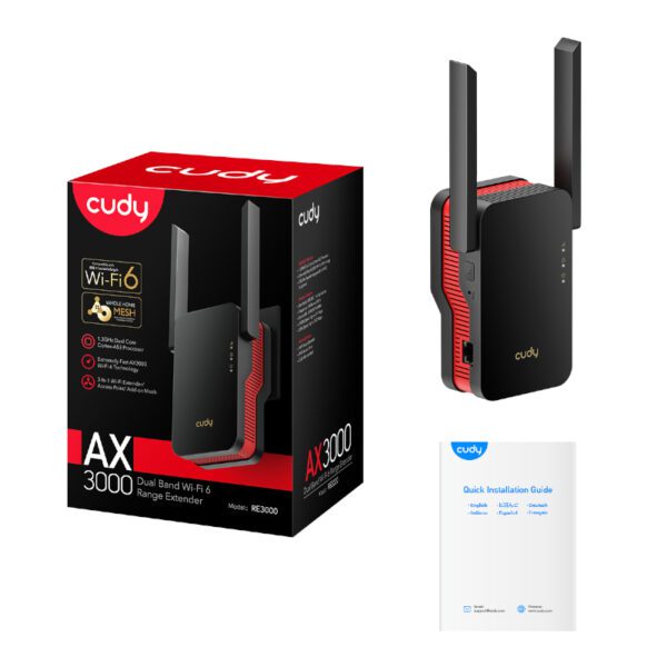 RE3000 wr 05a Cudy AX3000 WiFi Range Extender | Wall Plug