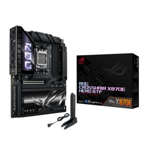 ROGCROSSHAIRX870EHEROBTF ASUS-ROG-CROSSHAIR-X870E-HERO-BTF-AMD-AM5-ATX-Gaming-Motherboard wr 01a ASUS ROG CROSSHAIR X870E HERO BTF AMD AM5 ATX Gaming Motherboard