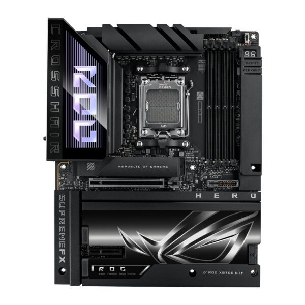 ROGCROSSHAIRX870EHEROBTF ASUS-ROG-CROSSHAIR-X870E-HERO-BTF-AMD-AM5-ATX-Gaming-Motherboard wr 02a ASUS ROG CROSSHAIR X870E HERO BTF AMD AM5 ATX Gaming Motherboard