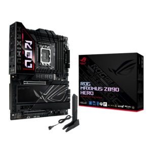 ROGMAXIMUSZ890HERO Asus-ROG-Maximus-Z890-Hero-Intel-LGA1851-ATX-Gaming-Motherboard-Black wr 01 Asus ROG Maximus Z890 Hero Intel LGA1851 ATX Gaming Motherboard