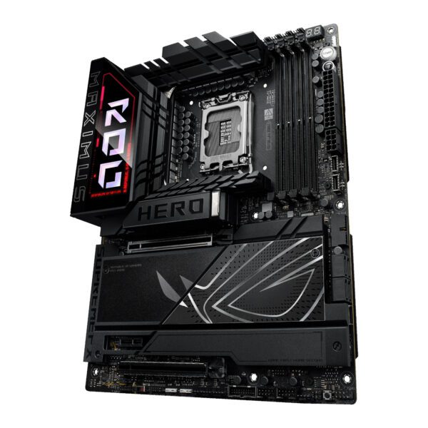 ROGMAXIMUSZ890HERO Asus-ROG-Maximus-Z890-Hero-Intel-LGA1851-ATX-Gaming-Motherboard-Black wr 04 Asus ROG Maximus Z890 Hero Intel LGA1851 ATX Gaming Motherboard