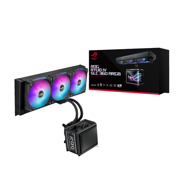 ROGRYUOIVSLC360ARGB ASUS ROG Ryuo IV SLC 360mm ARGB Liquid C wr 01 ASUS ROG Ryuo IV SLC 360mm ARGB Liquid CPU Cooler - Black