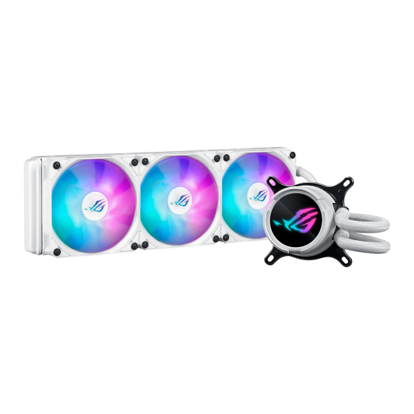 ROGSTRIXLCIII360ARGB WH ASUS ROG Strix LC III 360mm ARGB White E wr 02 ASUS ROG Strix LC III 360mm ARGB White Edition Liquid CPU Cooler