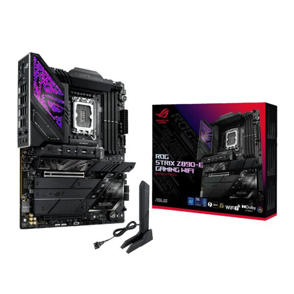 ROGSTRIXZ890-EGAMINGWIFI Asus-ROG-Strix-Z890-E-Gaming-WIFI-Intel-LGA1851-ATX-Gaming-Motherboard-Black wr 01 Asus ROG Strix Z890-E Gaming WIFI Intel LGA1851 ATX Gaming Motherboard