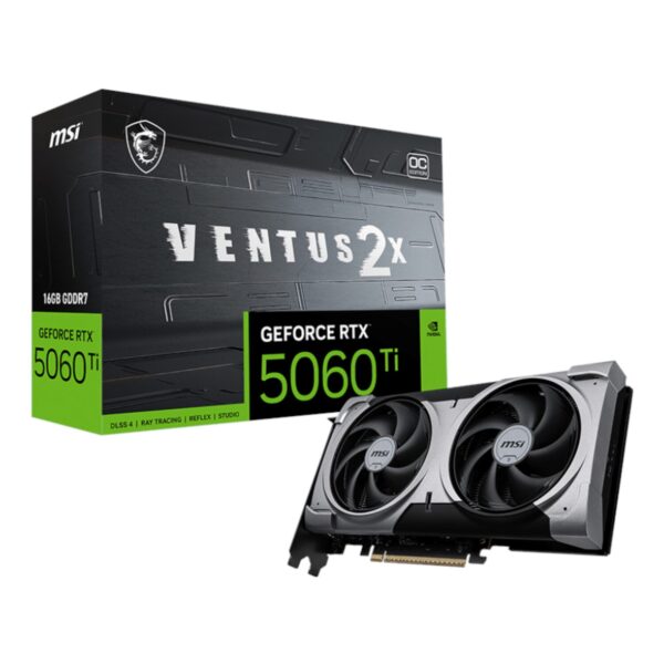 RTX5060TIVENTUS2XOCPLUS16-WR-01 MSI GeForce RTX 5060 Ti VENTUS 2X OC PLUS 16GB GDDR7 Graphics Card