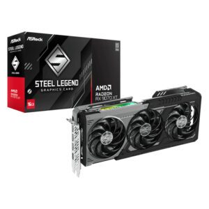 RX9070XTSTEELLEGENDDARK16 ASROCK-RADEON-RX9070-XT-STEEL-LEGEND-DAR wr 01 ASRock Radeon RX9070 XT Steel Legend Dark 16GB Graphics Card