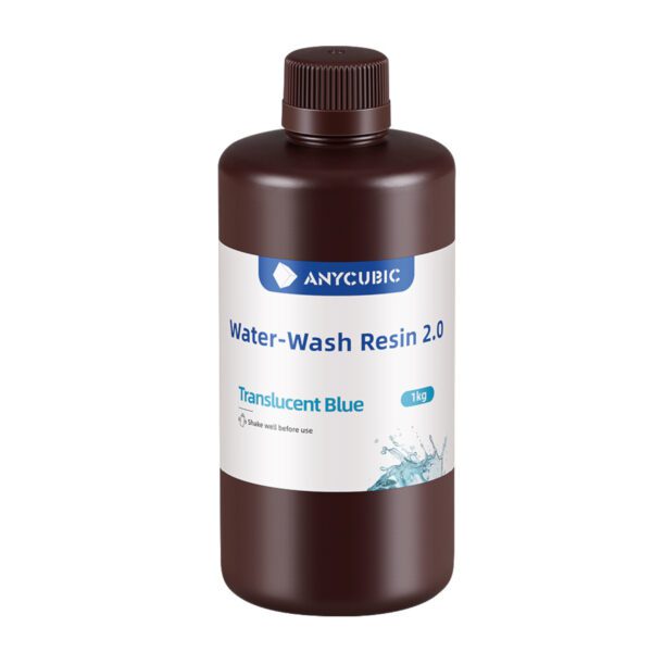 SSX2TB-10 Anycubic-Water-Wash-Resin-2.0-Trasnslucent-Blue wr 02a Anycubic Water Wash Resin 2.0 – Translucent Blue