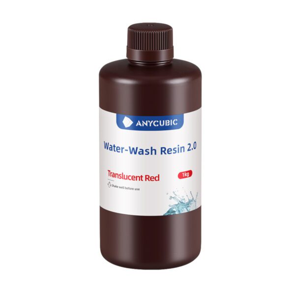 SSX2TR-10 Anycubic-Water-Wash-Resin-2.0-Trasnslucent-Red wr 02b Anycubic Water Wash Resin 2.0 – Translucent Red