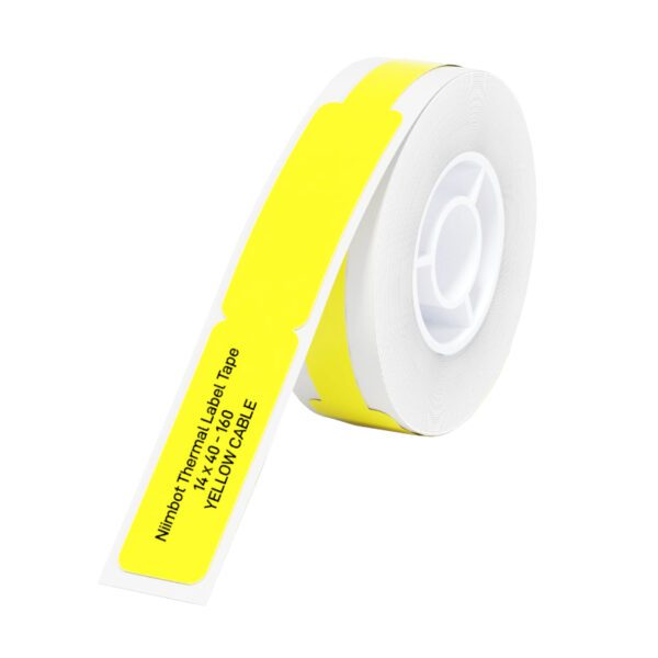 T12.5x7435-65YELLOW-CABL wr 01 NIIMBOT D11/D110/D101/H1S Thermal Label 12.5x74mm - 65 Labels Per Roll - Yellow for Cable