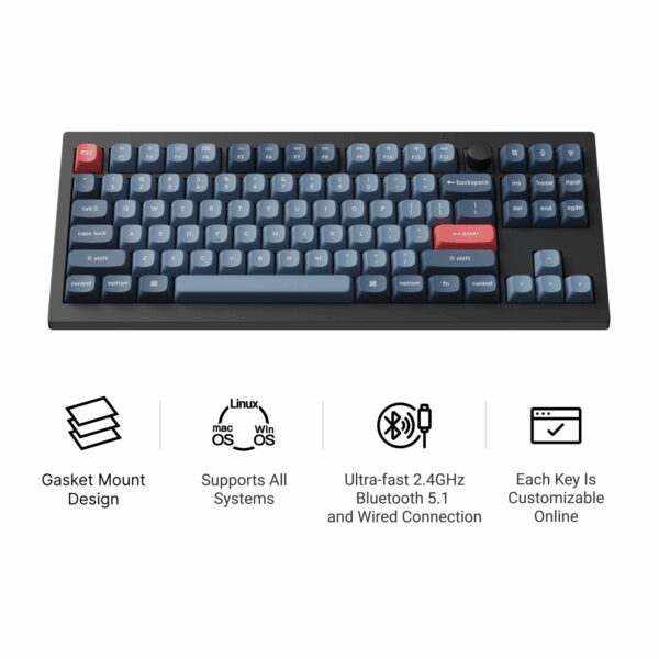 V3M-D3 Keychron V3 Max QMKVIA 80 Wireless Custo wr 02 Keychron V3 Max QMK/VIA 80% Wireless Custom Mechanical Keyboard (Brown Switch) – Carbon Black