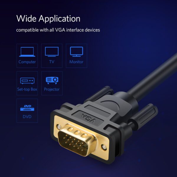 VG101-11630 UGreen-VGA-Cable-1.5M wr 06a UGREEN VG101 VGA Male to Male Cable 1.5M