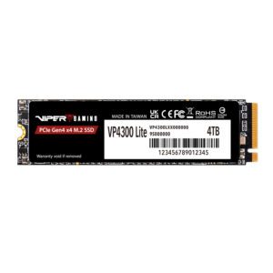VP4300L4TBM28H Patriot-VP4300-Lite-4TB-M.2-PCIe-Gen-4-x4-NVMe-SSD wr 01 Patriot VP4300 Lite 4TB M.2 PCIe Gen 4 x4 NVMe SSD