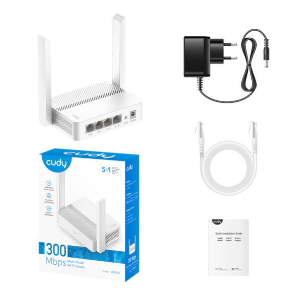 WR300 Cudy-N300-2.4GHz-Wi-Fi-Router-White wr 06a Cudy N300 2.4GHz Wi-Fi Router