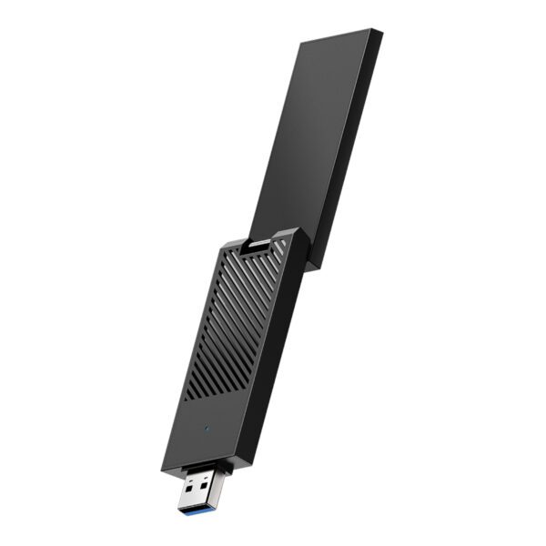 WU5400 Cudy-AX5400-Wi-Fi-6-USB-3.0-Tri-Band-Adapter 01-wr Cudy AX5400 Wi-Fi 6E USB 3.0 Tri-Band High-Gain Adapter-Black