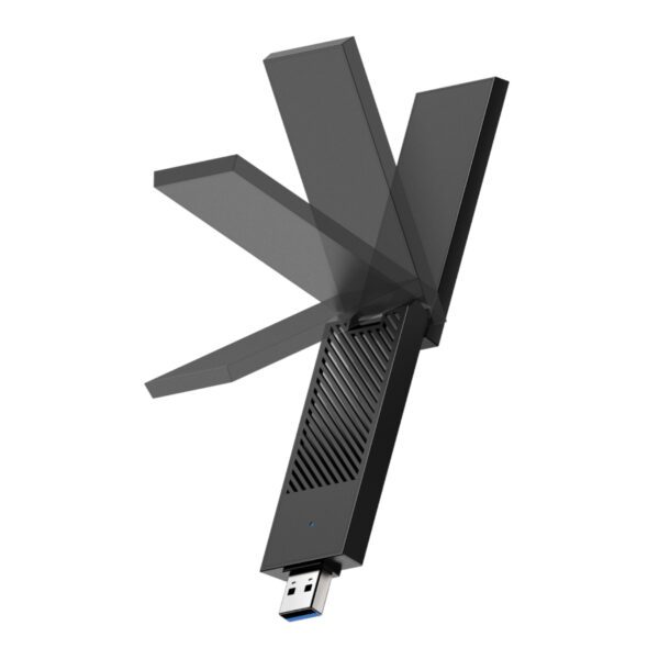 WU5400 Cudy-AX5400-Wi-Fi-6-USB-3.0-Tri-Band-Adapter 03-wr Cudy AX5400 Wi-Fi 6E USB 3.0 Tri-Band High-Gain Adapter-Black